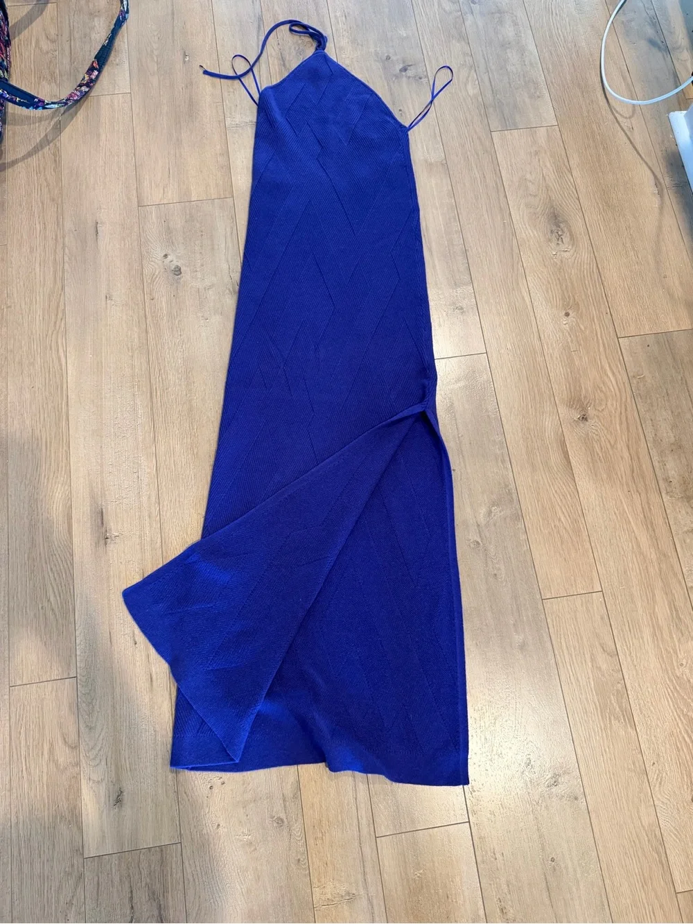 Free People Electric Blue/purple Midi Slip Dress